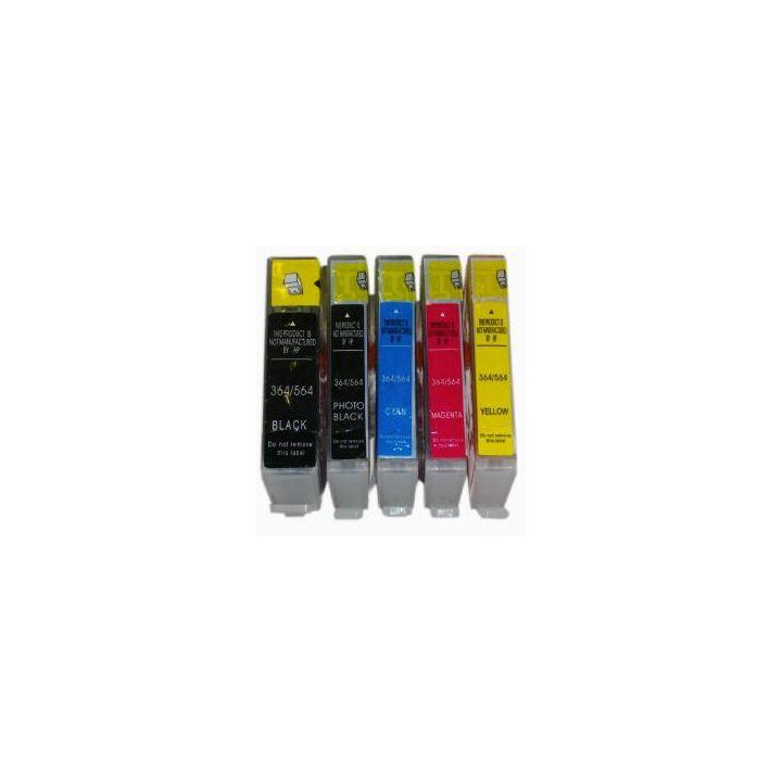 HP 364c, m ou y au choix: cartouche compatible sans puce