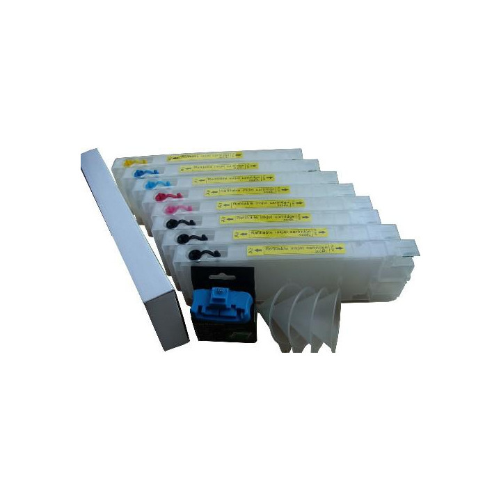T5441-5448: 8 cartouches d'encre vides rechargeables avec puces à resetter