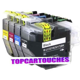 Pack LC3219XL : 4 cartouches d'encre compatibles Brother rechargeables
