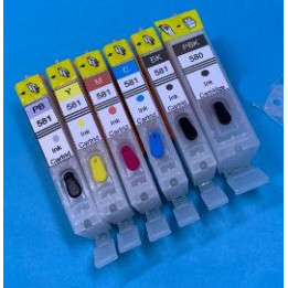 Encre Canon PGI580 CLI581 - 6 cartouches rechargeables PIXMA