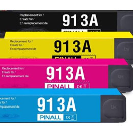 Cartouches HP913A compatibles - Encre noire et couleur pigmentée