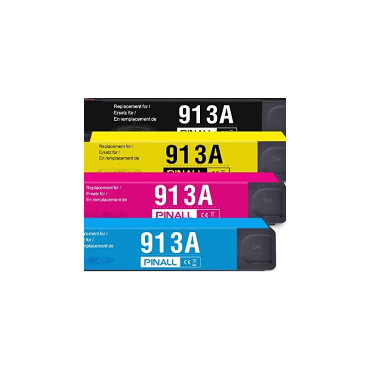 Cartouches HP913A compatibles - Encre noire et couleur pigmentée