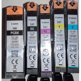 5 cartridges setup Canon PGI580 and CLI581