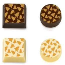 feuilles de transfert chocolat Noël par 30