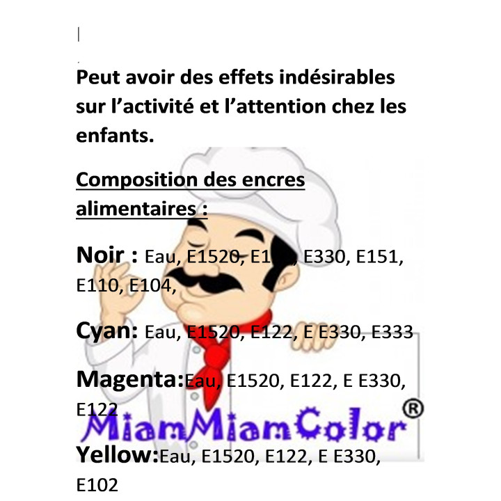 cartouches d'encre alimentaires compatibles