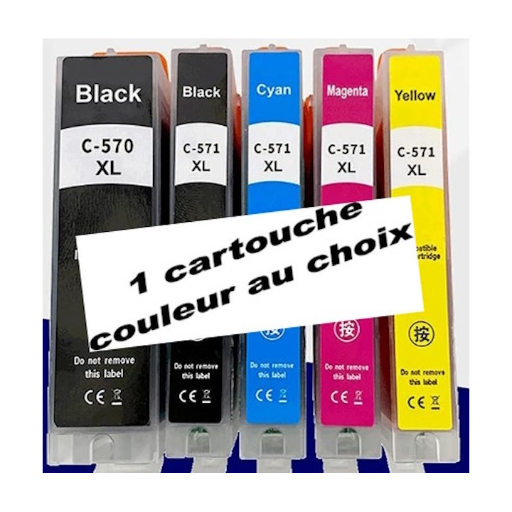 PGI 570/CLI 571XL: pack de 6 cartouches compatibles PLEINES