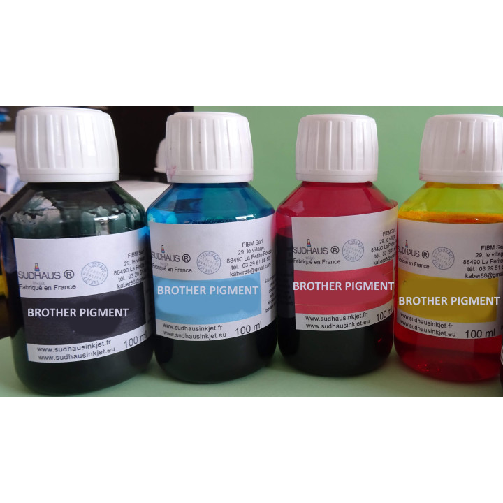 4x100 ml encre PIGMENTE compatible pour BROTHER