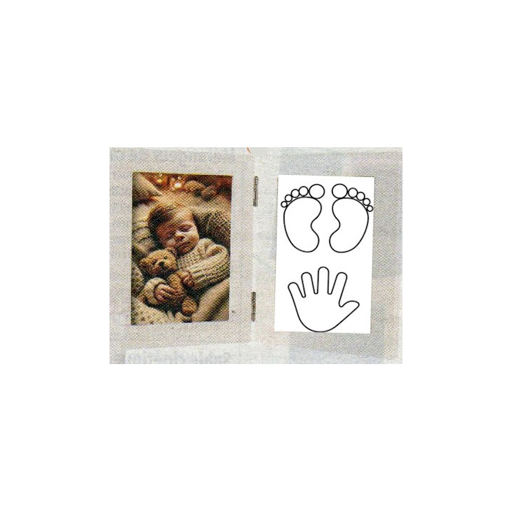 bébé cadre photo + moulage pieds et mains