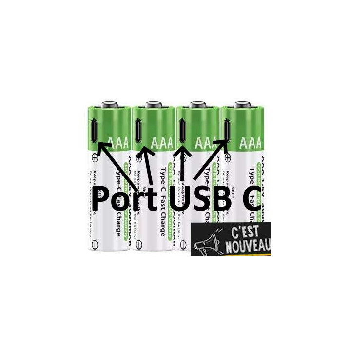 piles rechargeables AAA par port USB