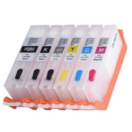 Cartouches rechargeables Canon Pixma TS8500 - 6 cartouches avec puces