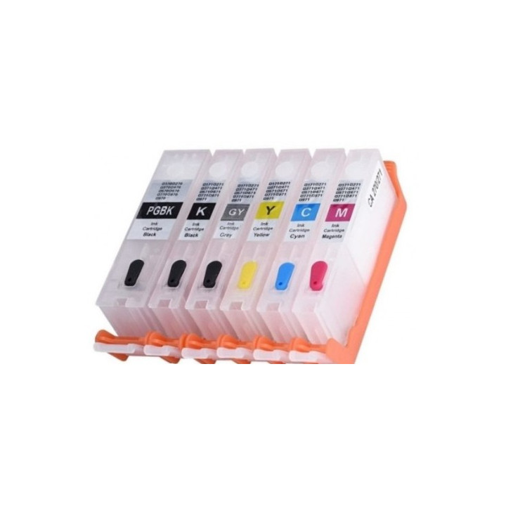 Cartouches rechargeables Canon Pixma TS8500 - 6 cartouches avec puces