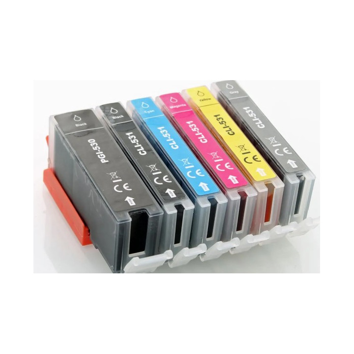 copy of PGI530 et CLI531, 6 cartouches rechargeables avec puces autoreset