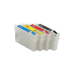 4 cartouches remplissables pour Epson avec puce autoreset